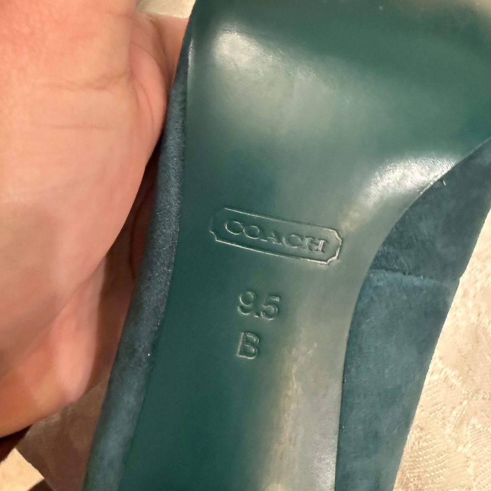 Coach Teal Suede Women's Pumps - Picture 3 of 13